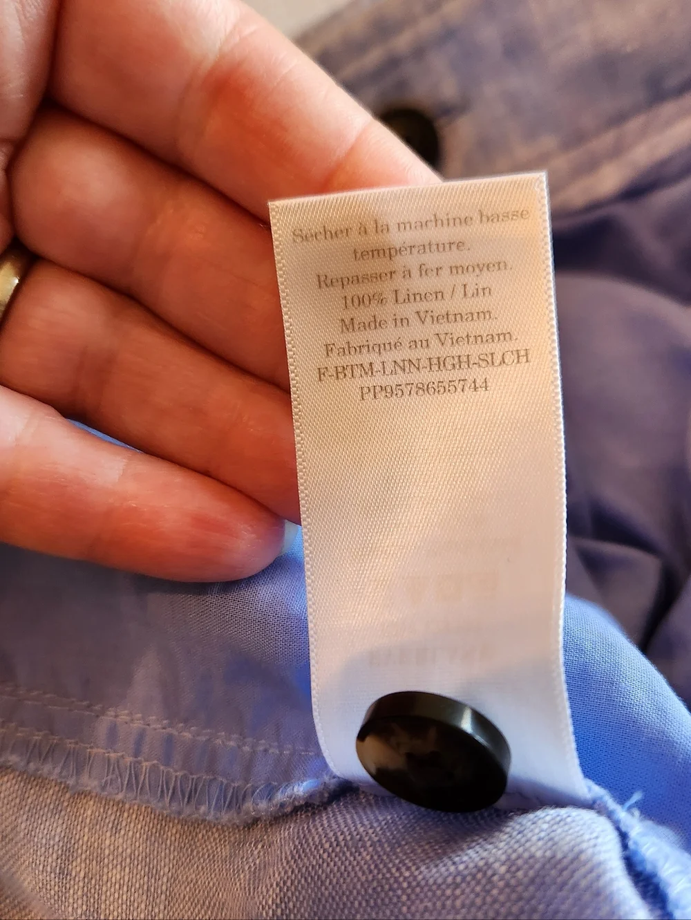 NEW Everlane The Way High Linen Drape Pant Blue Size 16 - Picture 7 of 7